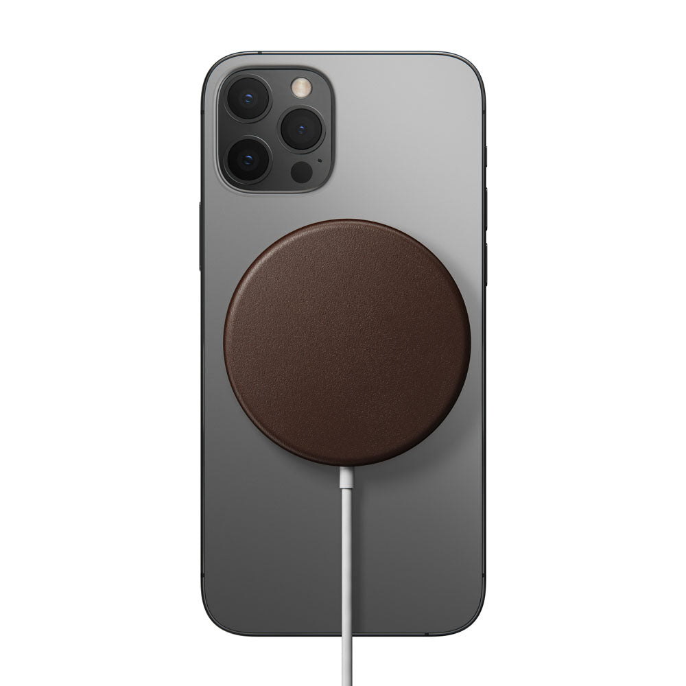 Nomad Leather Cover For MagSafe Charger - BROWN - Mac Addict