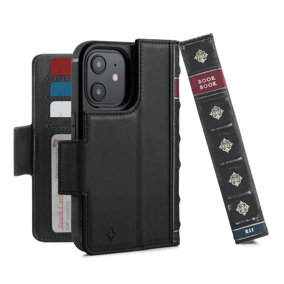 Twelve South BookBook Vol. 2 Leather Wallet Case For iPhone 12 mini - Black - Mac Addict