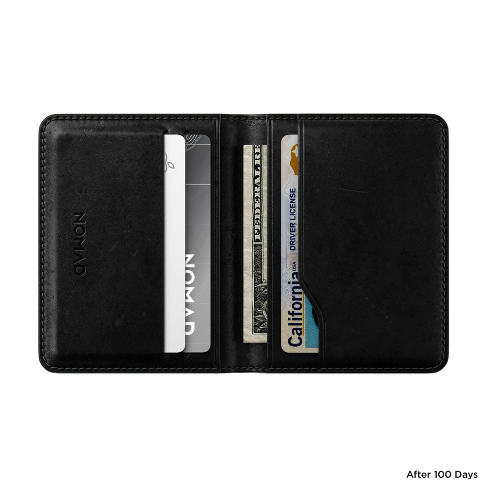 Nomad Card Wallet Plus w/ Horween Leather - BLACK - Mac Addict