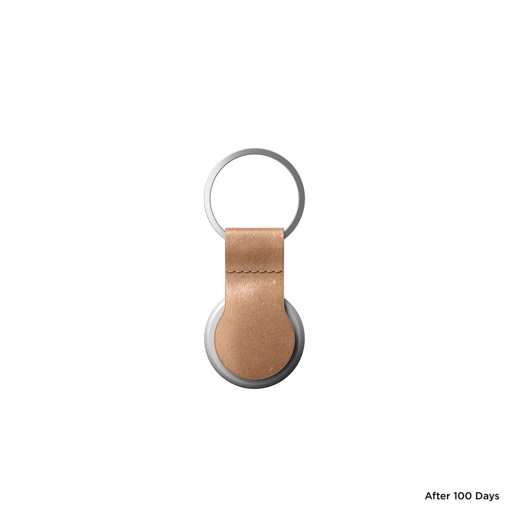 Nomad Leather Loop AirTag Keychain - NATURAL - Mac Addict
