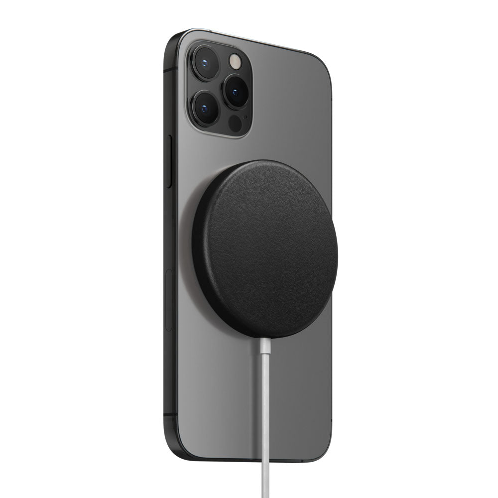 Nomad Leather Cover For MagSafe Charger - BLACK - Mac Addict