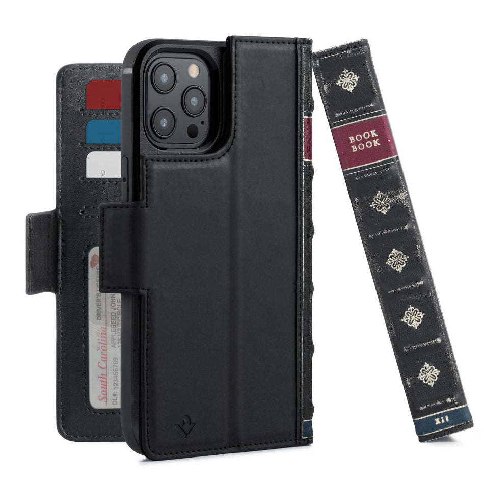 Twelve South BookBook Vol. 2 Leather Wallet Case For iPhone 12 Pro Max - Black - Mac Addict