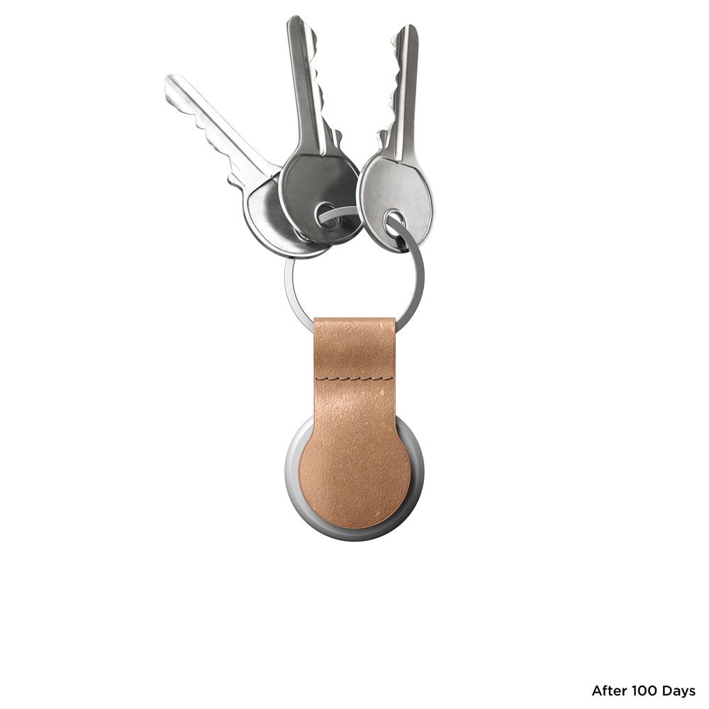 Nomad Leather Loop AirTag Keychain - NATURAL - Mac Addict