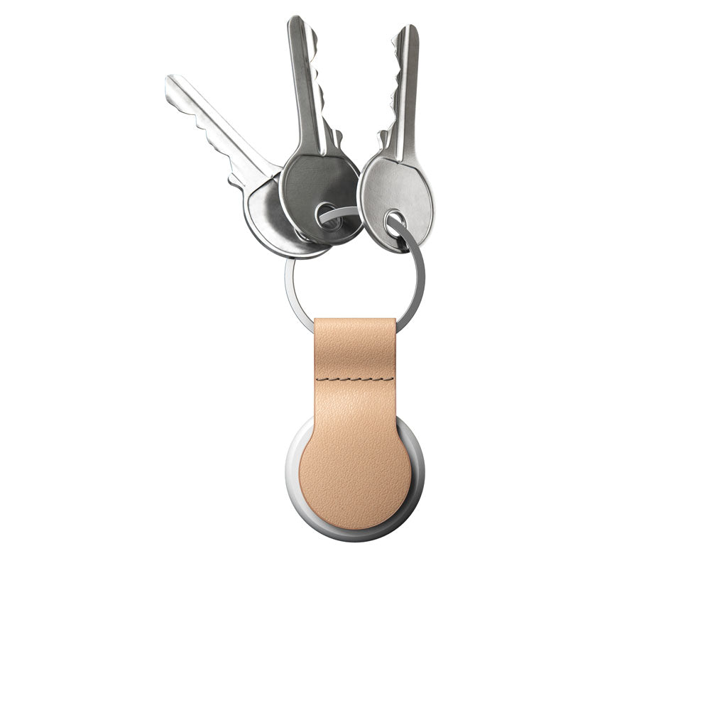 Nomad Leather Loop AirTag Keychain - NATURAL - Mac Addict