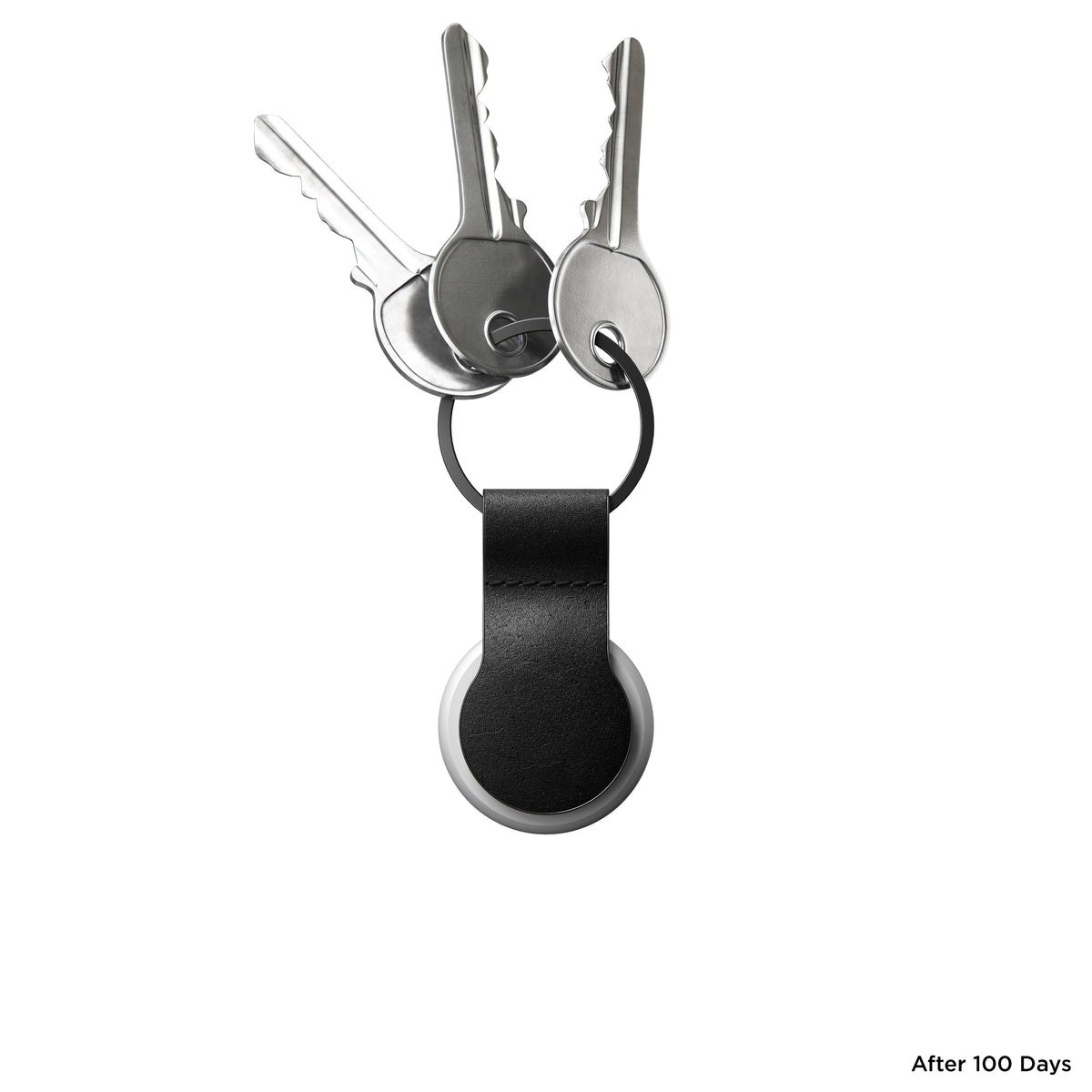 Nomad Leather Loop AirTag Keychain - BLACK - Mac Addict