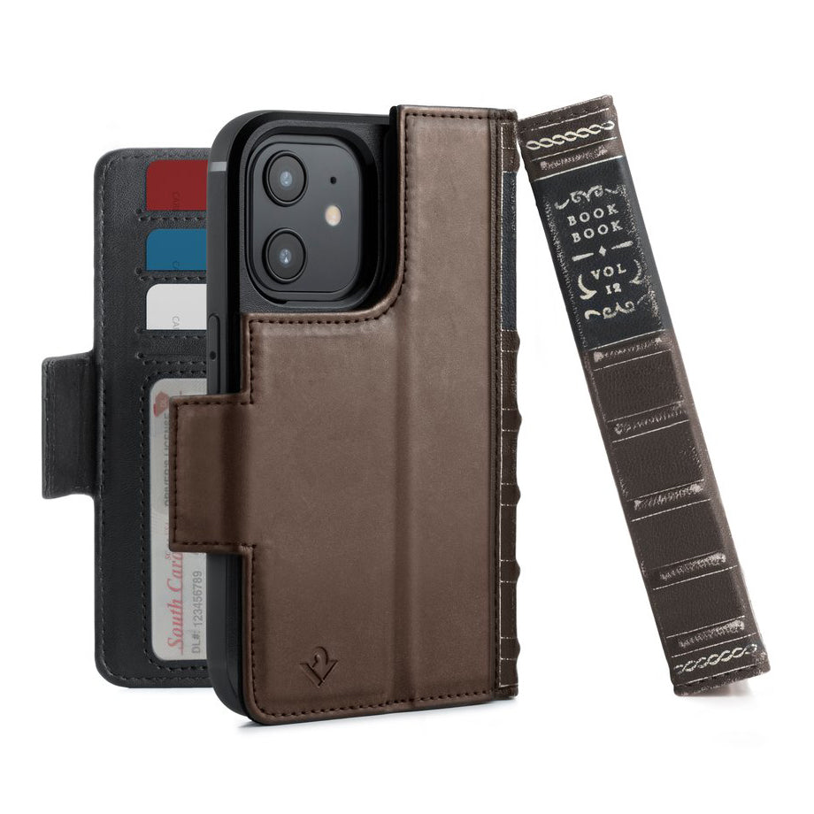 Twelve South BookBook Vol. 2 Leather Wallet Case For iPhone 12 mini - Brown - Mac Addict
