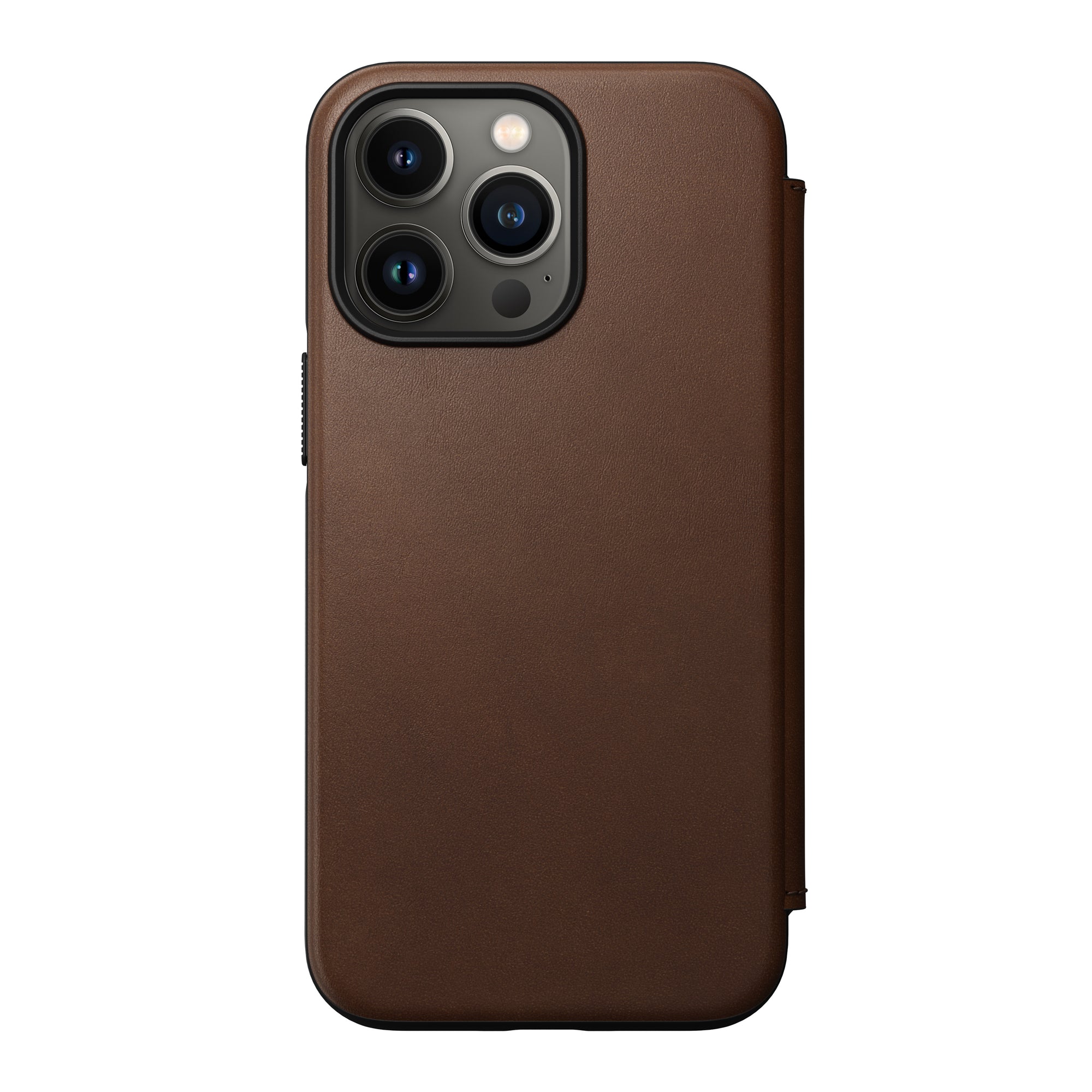 Nomad Modern Leather Folio w/ MagSafe For iPhone 13 Pro - RUSTIC BROWN - Mac Addict
