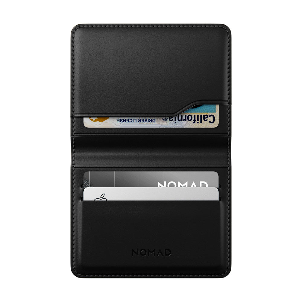 Nomad Card Wallet Plus w/ Horween Leather - BLACK - Mac Addict