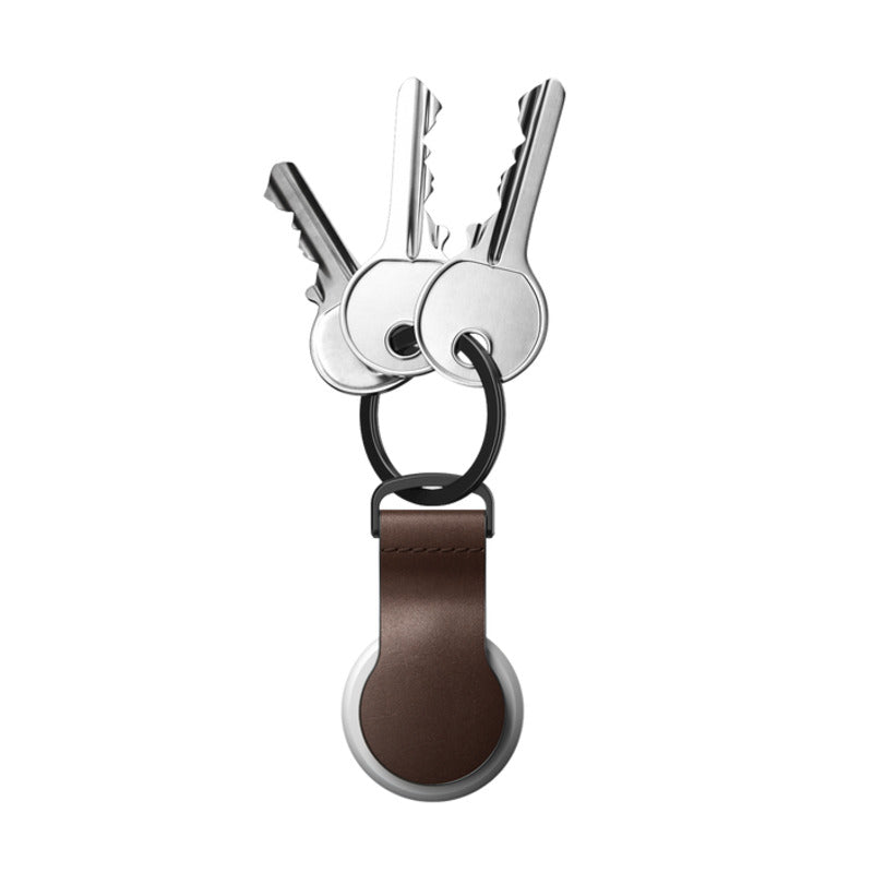 Nomad Leather Loop AirTag and Keychain with Horween Leather - Rustic Brown