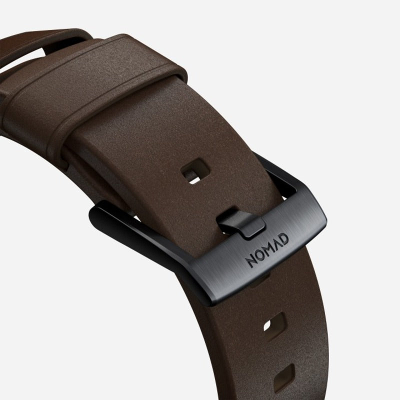 Nomad Modern Band 42mm/44mm/45mm/49mm Black Hardware Nomad Leather Bracelet - Brown