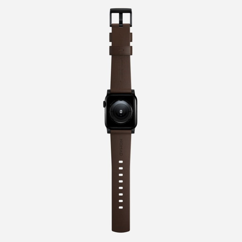 Nomad Modern Band 42mm/44mm/45mm/49mm Black Hardware Nomad Leather Bracelet - Brown