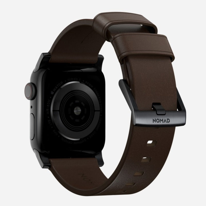 Nomad Modern Band 42mm/44mm/45mm/49mm Black Hardware Nomad Leather Bracelet - Brown