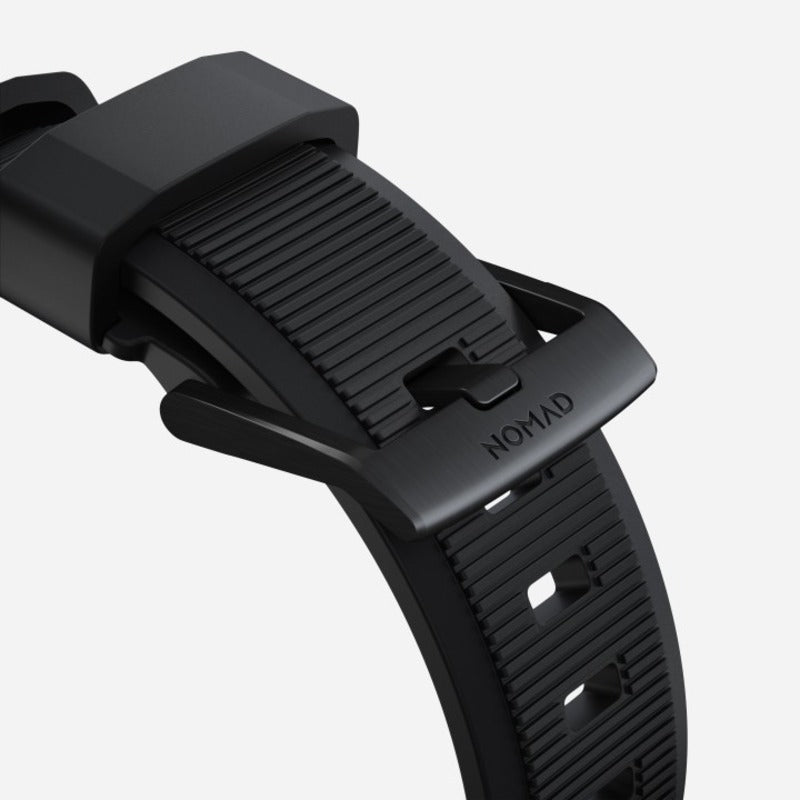 Nomad Rugged Band 41mm Black Hardware FKM Rubber Bracelet - Black