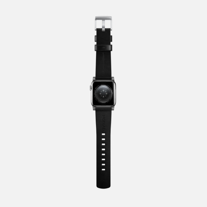 Nomad Modern Band 41mm Silver Hardware Leather Bracelet - Black