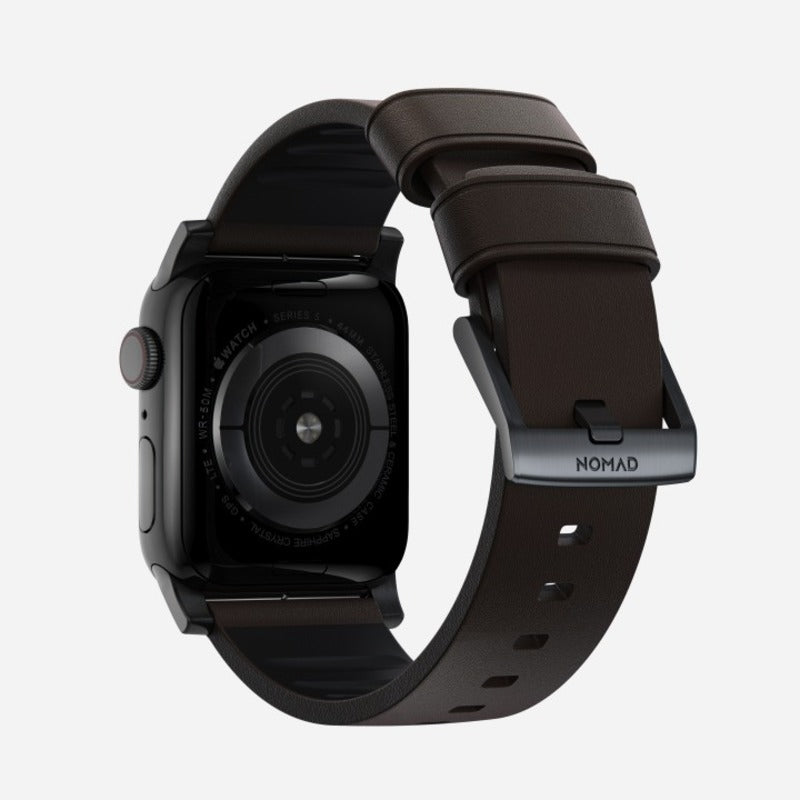 Nomad Active Band Pro 41mm Black Hardware Leather Bracelet - Classic Brown