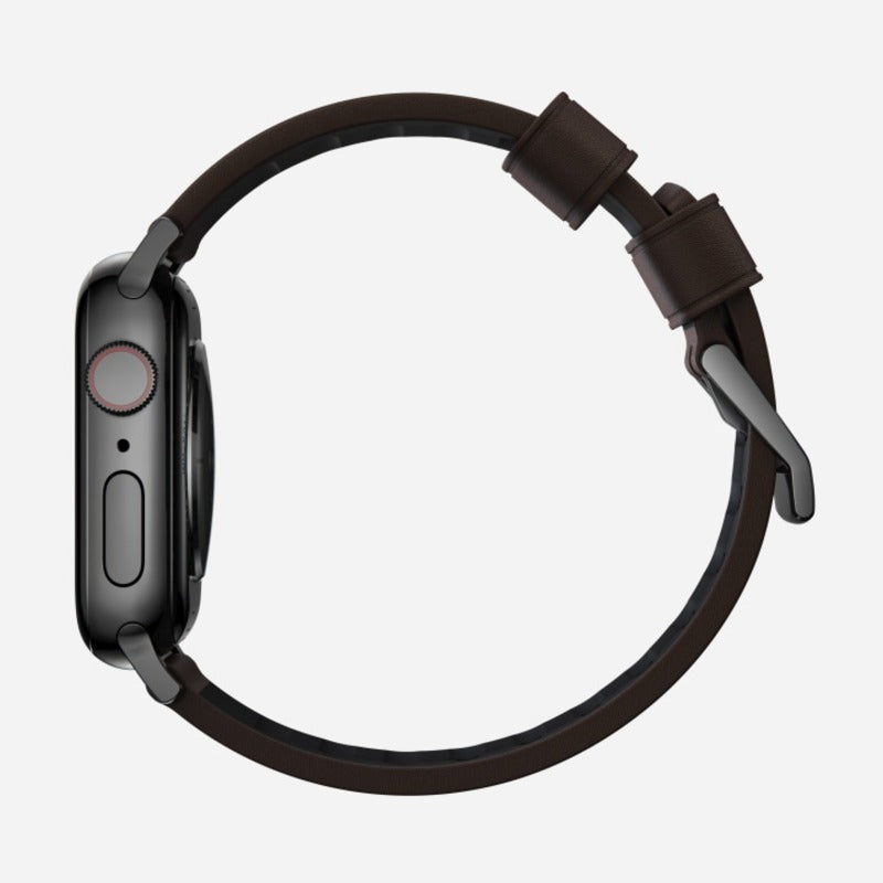 Nomad Active Band Pro 41mm Black Hardware Leather Bracelet - Classic Brown