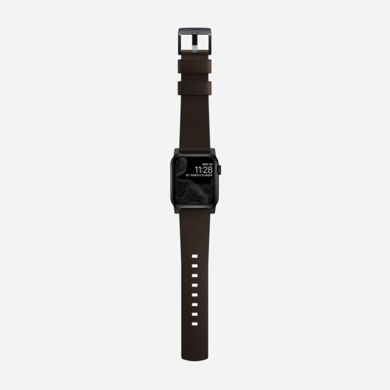Nomad Active Band Pro 41mm Black Hardware Leather Bracelet - Classic Brown