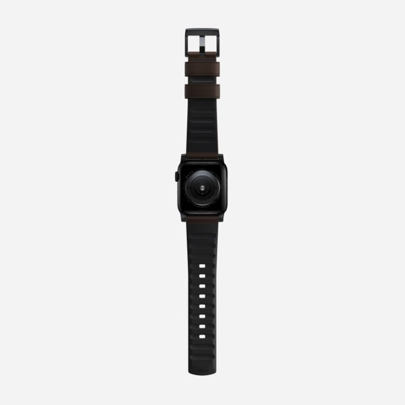 Nomad Active Band Pro 41mm Black Hardware Leather Bracelet - Classic Brown