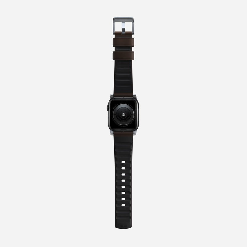 Nomad Active Band Pro 41mm Silver Hardware Leather Bracelet - Classic Brown