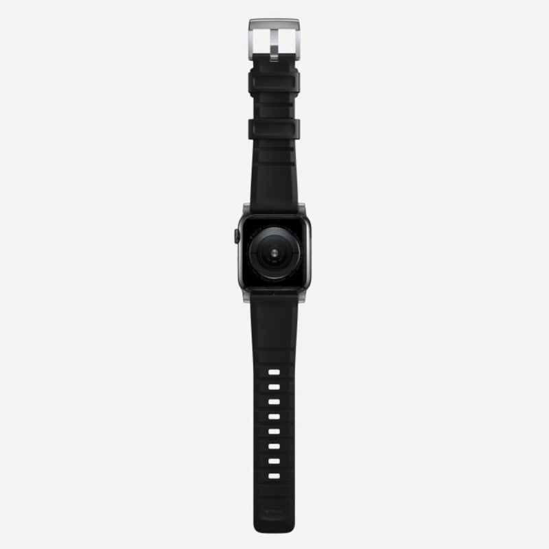 Nomad Rugged Band 45mm Silver Hardware Bracelet - Black