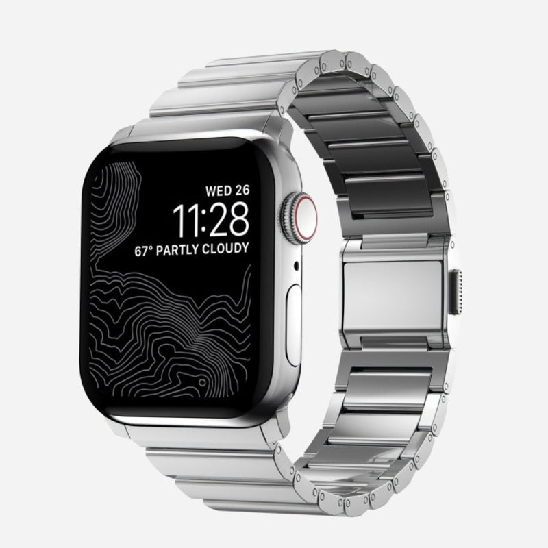 Nomad Steel Band 45mm Silver Hardware Bracelet for Apple Watch - Silver