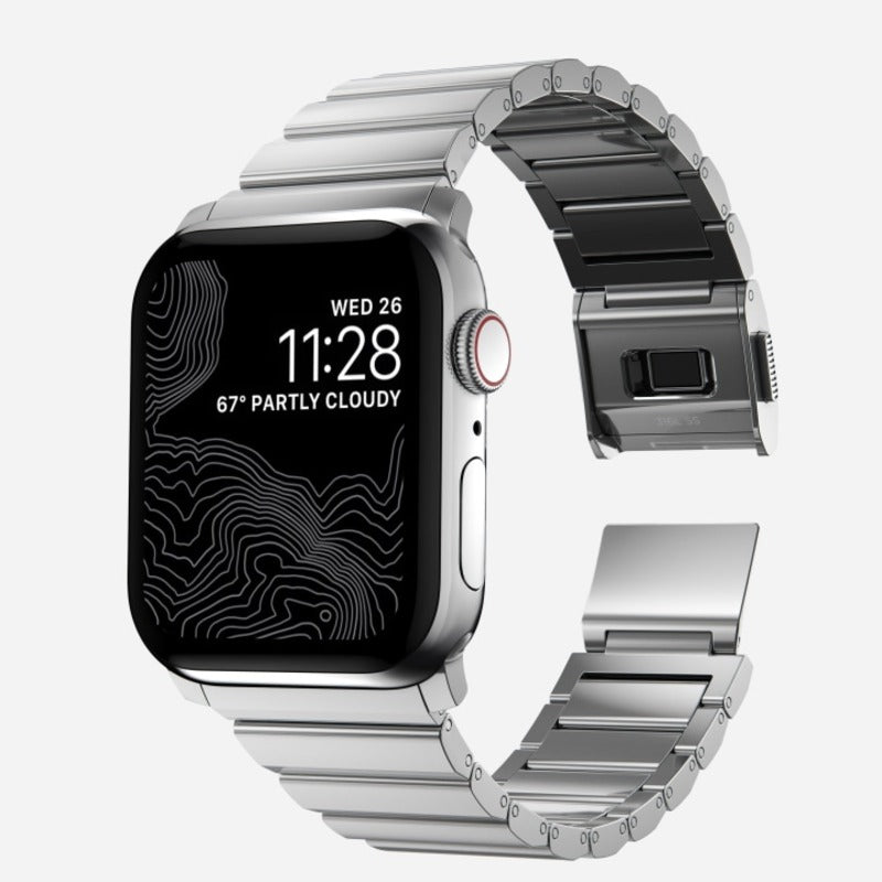 Nomad Steel Band 45mm Silver Hardware Bracelet for Apple Watch - Silver