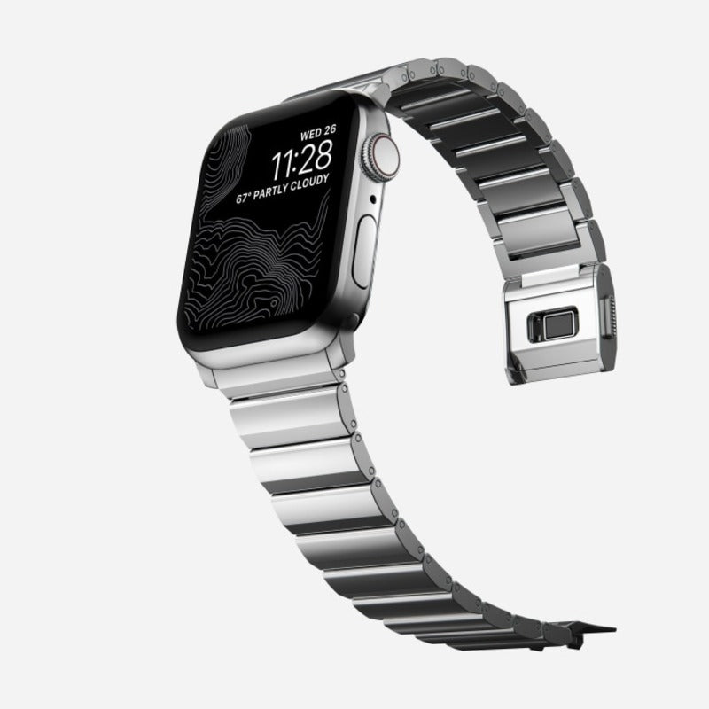 Nomad Steel Band 45mm Silver Hardware Bracelet for Apple Watch - Silver