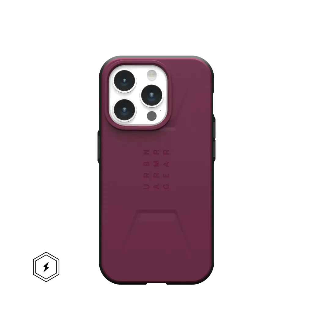 UAG Civilian MagSafe Rugged Slim Case iPhone 15 Pro 6.1 Bordeaux