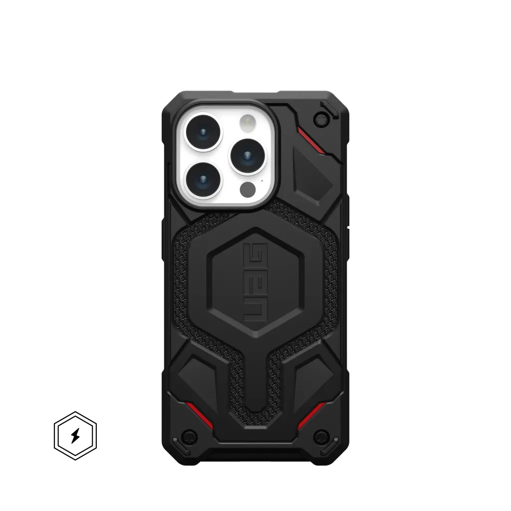 UAG Monarch Pro Rugged MagSafe Case iPhone 15 Pro 6.1 Kevlar Black