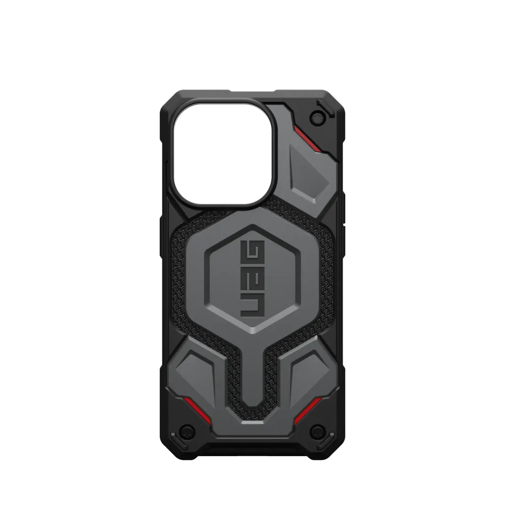 UAG Monarch Pro Rugged MagSafe Case iPhone 15 Pro 6.1 Kevlar Silver