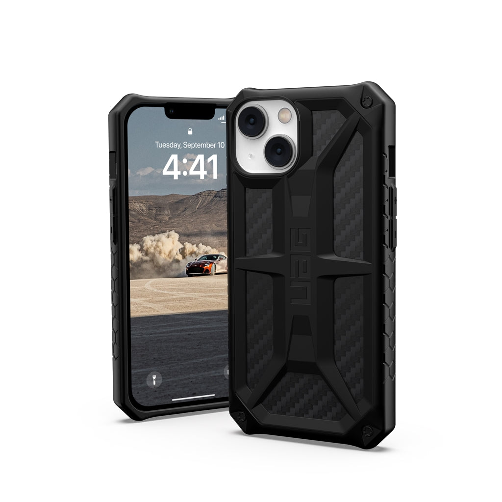 UAG Monarch Rugged Tough Case iPhone 15 Standard 6.1 Carbon Fiber