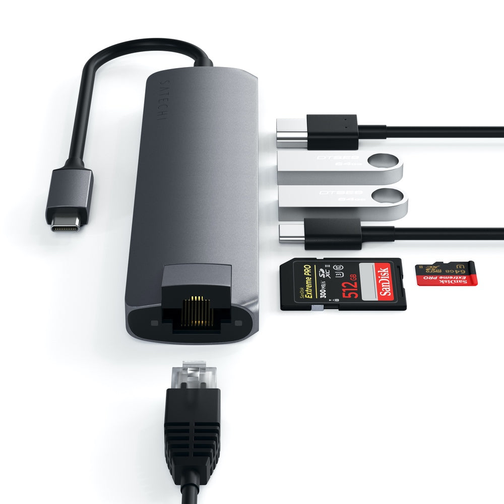 Aluminum Type-C Pro Hub Adapter with Ethernet - Satechi