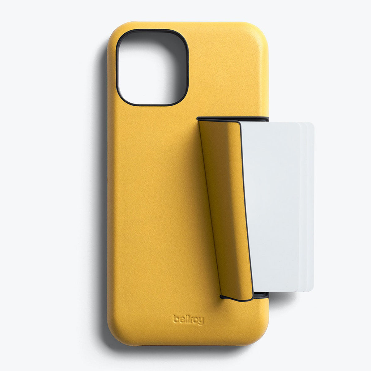 Bellroy 3-Card Genuine Leather Wallet Case For iPhone iPhone 12 Pro Max - LEMON - Mac Addict