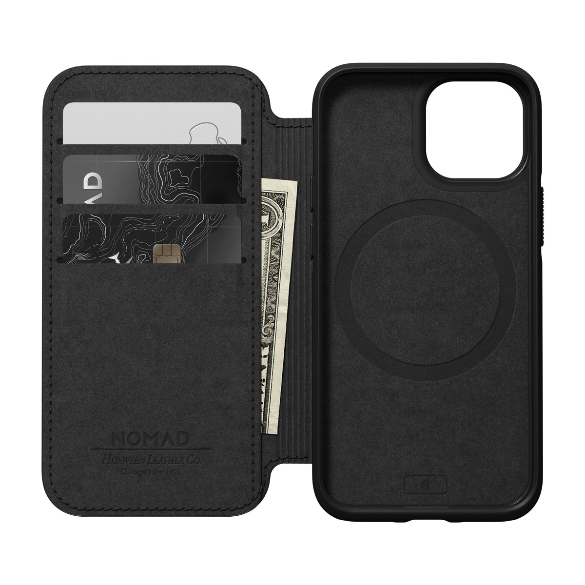 Nomad Modern Leather Folio w/ MagSafe For iPhone 13 mini - RUSTIC BROWN - Mac Addict