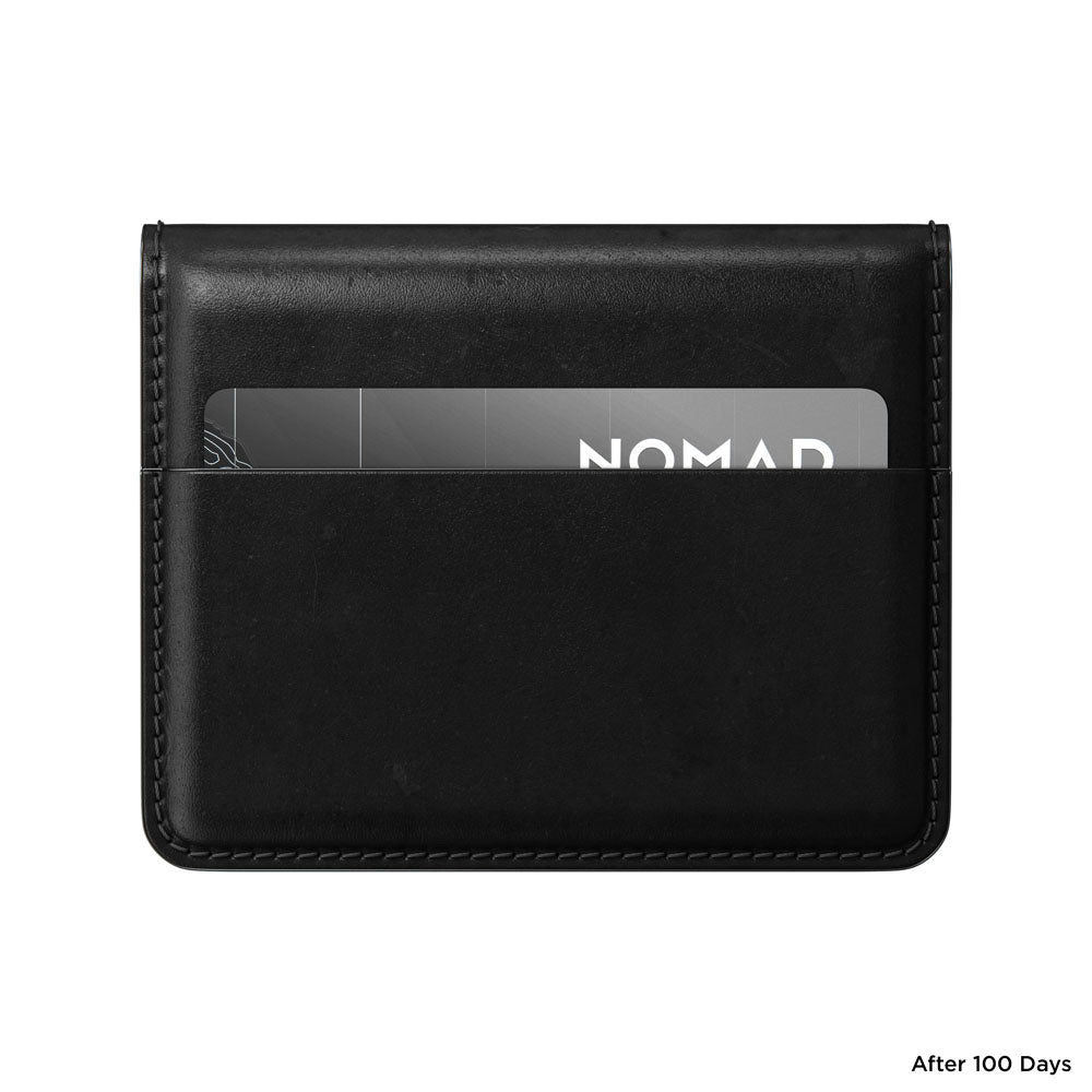Nomad Card Wallet Plus w/ Horween Leather - BLACK - Mac Addict