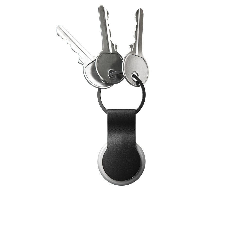 Nomad Leather Loop AirTag Keychain - BLACK - Mac Addict