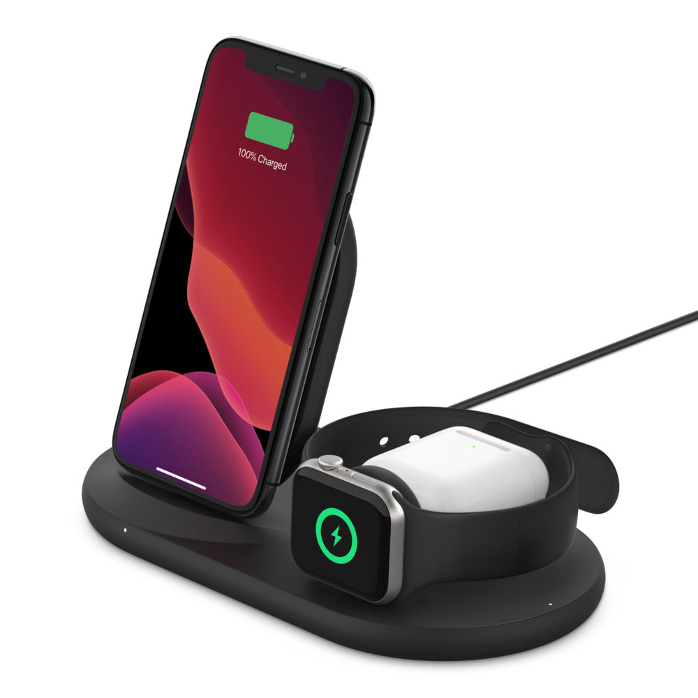 Belkin Boost Charge 3 in 1  Wireless Charging Dock for iPhone + Apple Watch + Airpods - Mac Addict