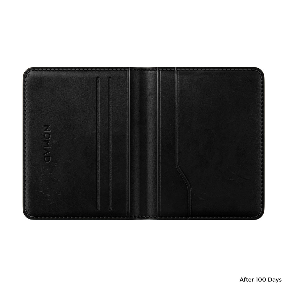 Nomad Card Wallet Plus w/ Horween Leather - BLACK - Mac Addict