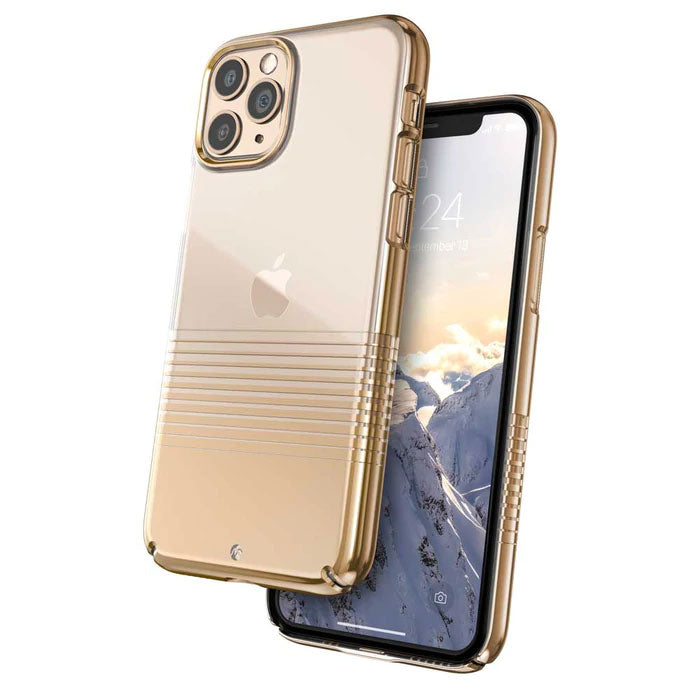 Caudabe Lucid Clear Ultra Slim Crystal Clear Hardshell Case For iPhone 11 Pro - Gold - Mac Addict