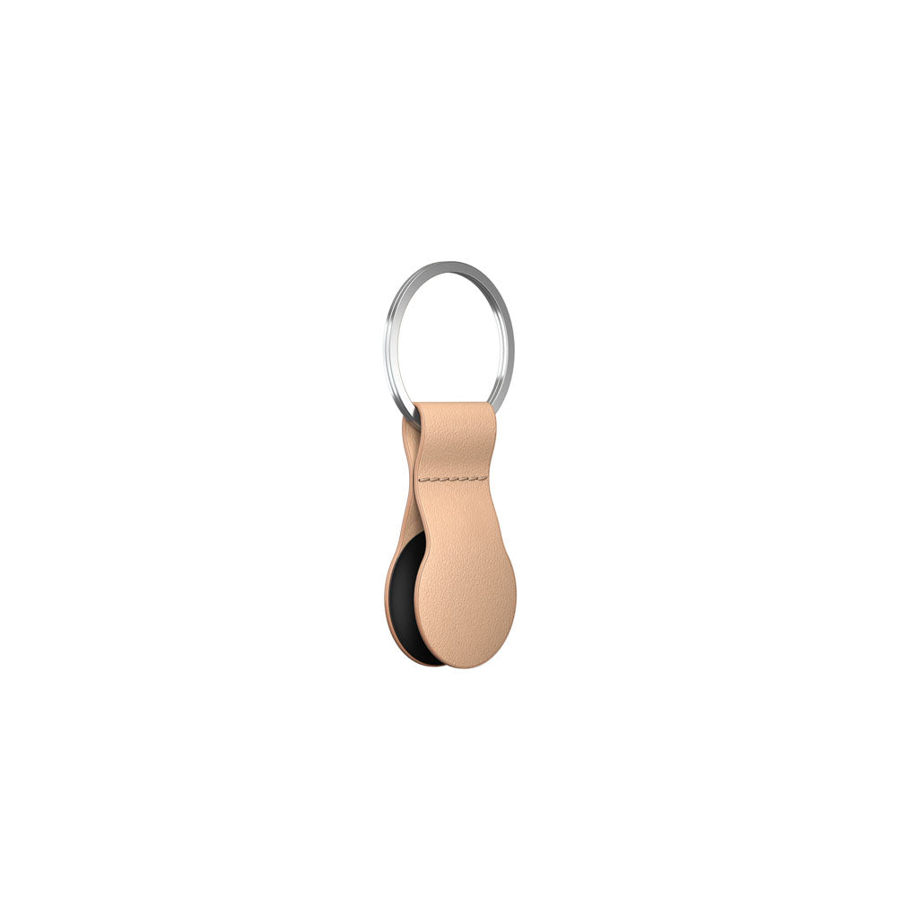 Nomad Leather Loop AirTag Keychain - NATURAL - Mac Addict