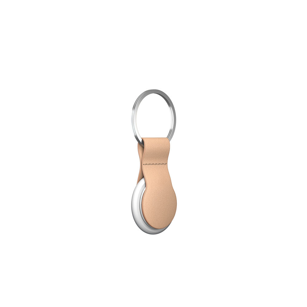 Nomad Leather Loop AirTag Keychain - NATURAL - Mac Addict