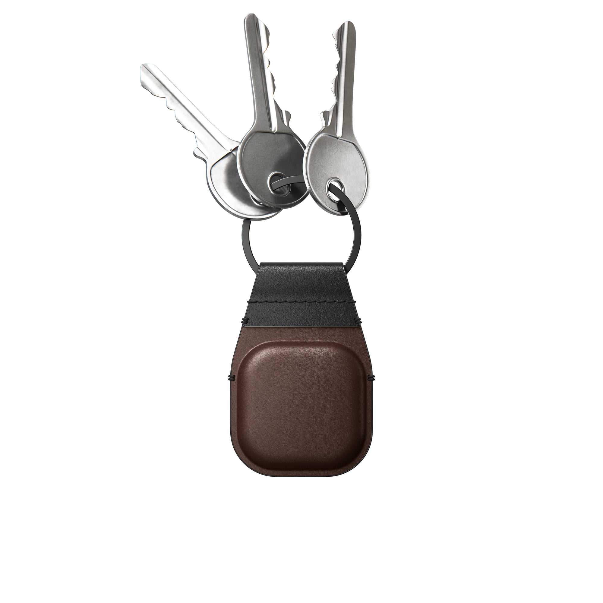 Nomad Leather Keychain For AirTag - BROWN - Mac Addict