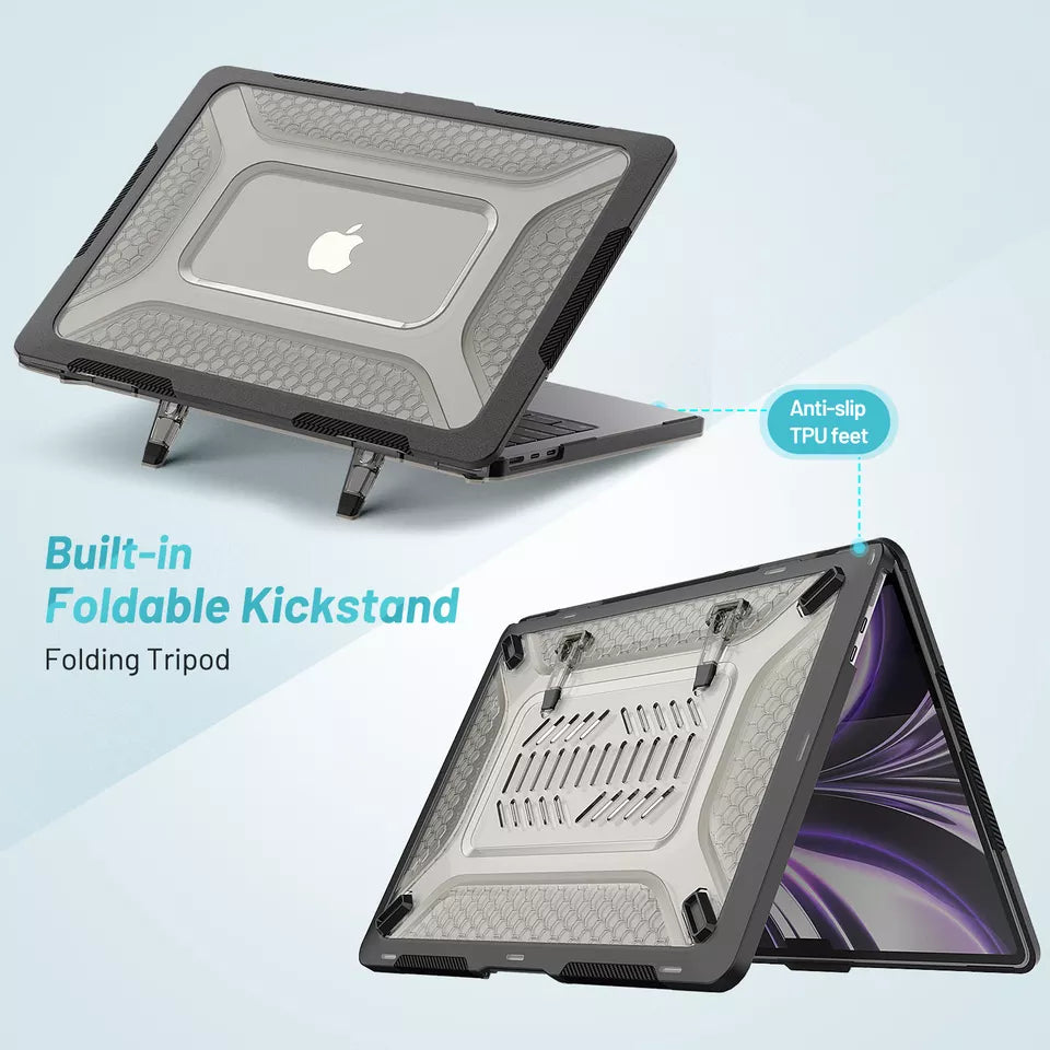 Rugged Protective & Heavy Duty Case Macbook Air 13.6 2022 M2 - Clear Black
