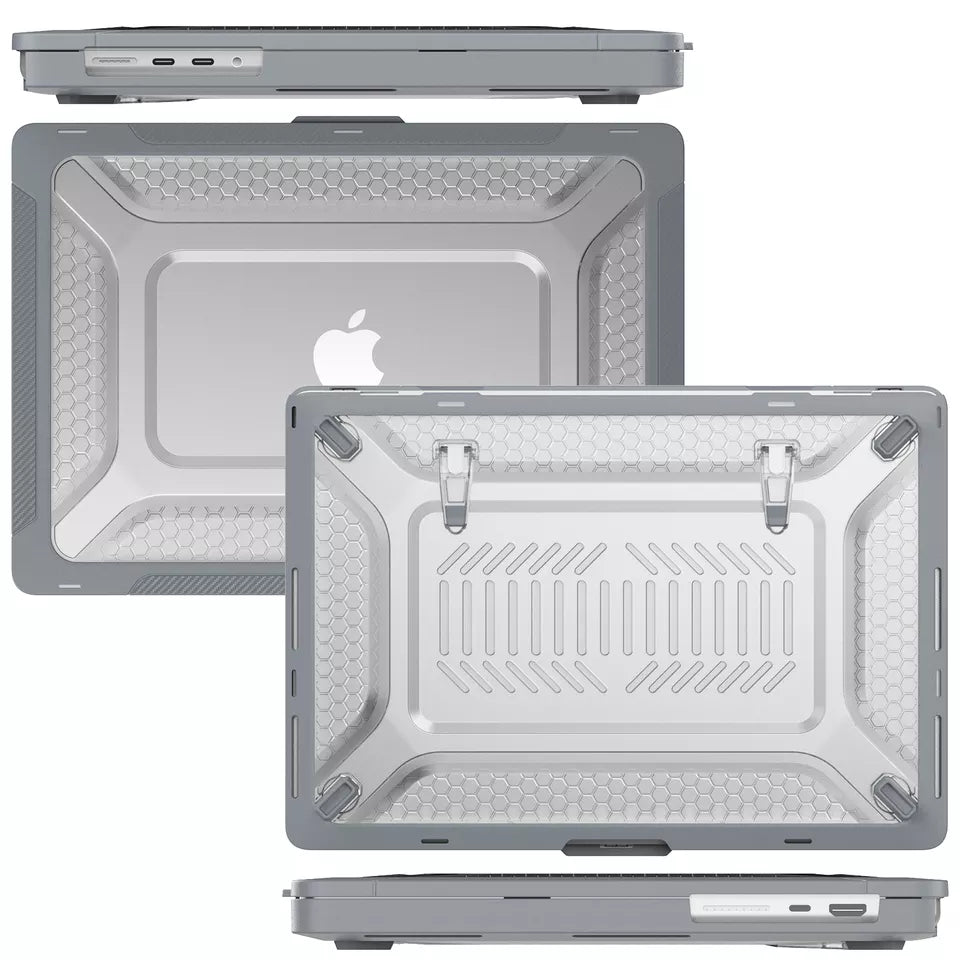 Rugged Protective & Heavy Duty Case Macbook Air 13.6 2022 M2 - Clear Grey