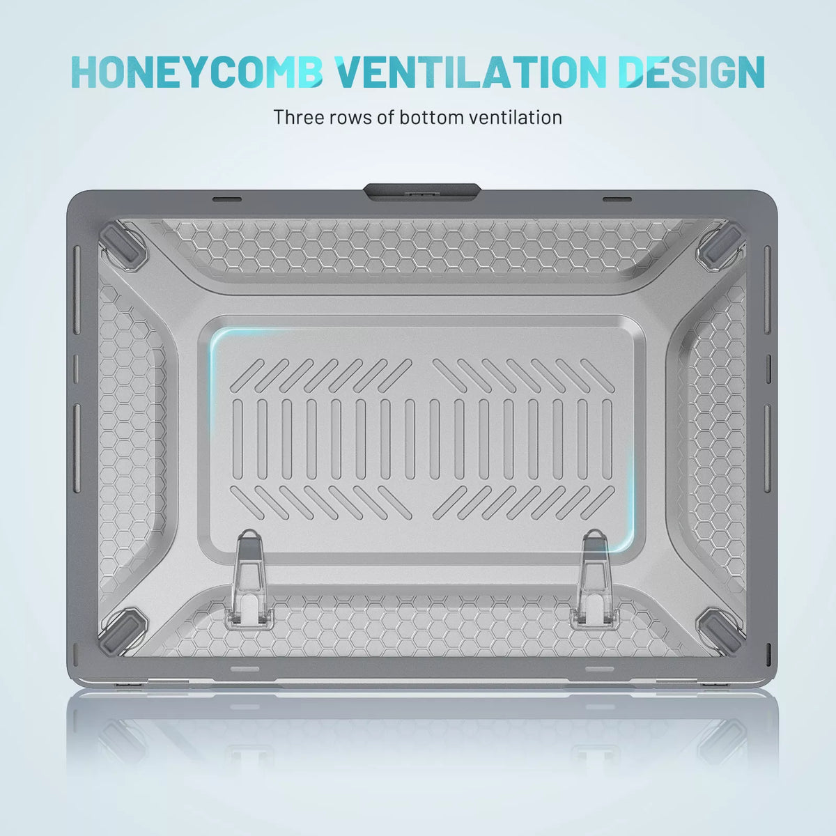Rugged Protective & Heavy Duty Case Macbook Air 13.6 2022 M2 - Clear Grey