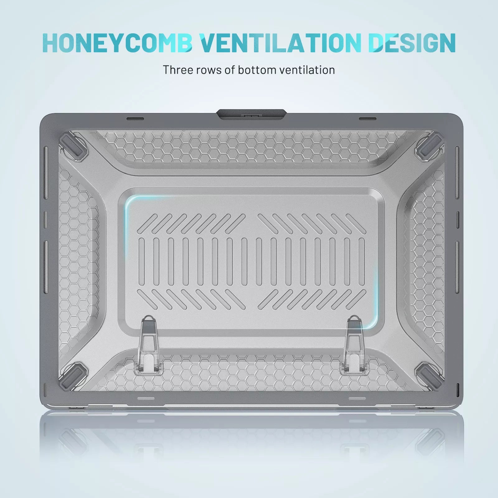 Rugged Protective & Heavy Duty Case Macbook Air 13.6 2022 M2 - Clear Grey