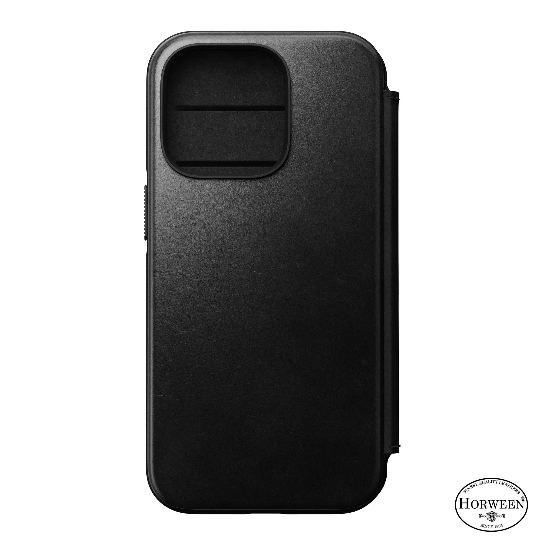 Nomad Modern Horween Leather Folio Case iPhone 15 Pro - Black