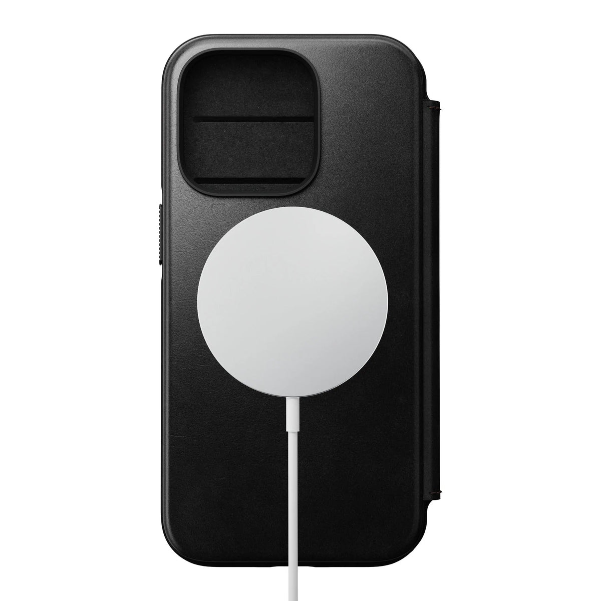 Nomad Modern Horween Leather Folio Case iPhone 14 Pro Max - Black