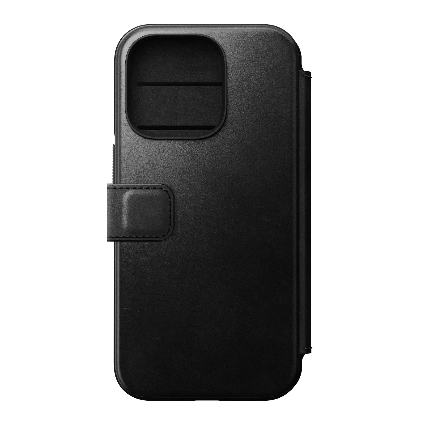 Nomad Modern Horween Leather Folio Case iPhone 15 Pro - Black