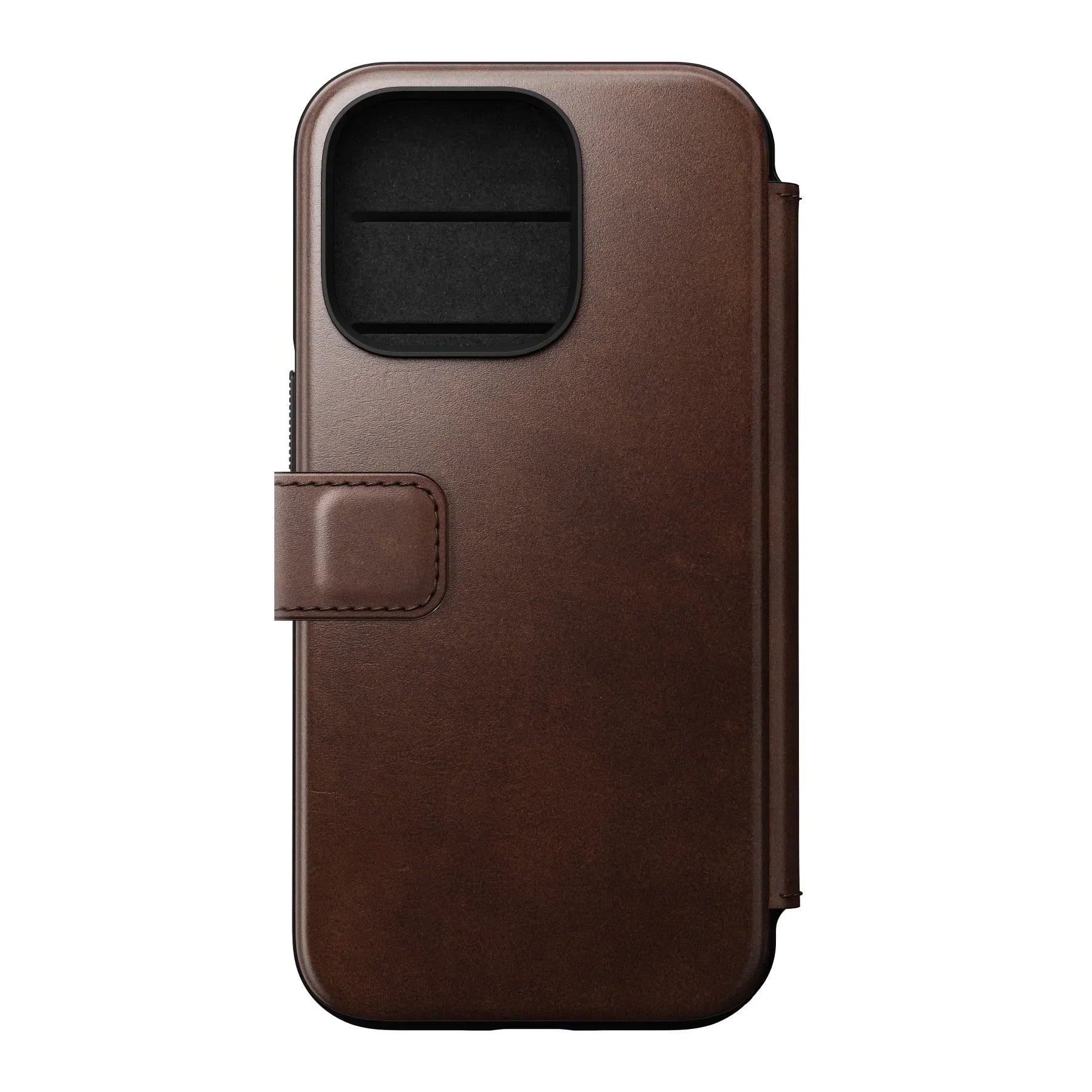 Nomad Modern Horween Leather Folio Case iPhone 15 Pro Max - Brown